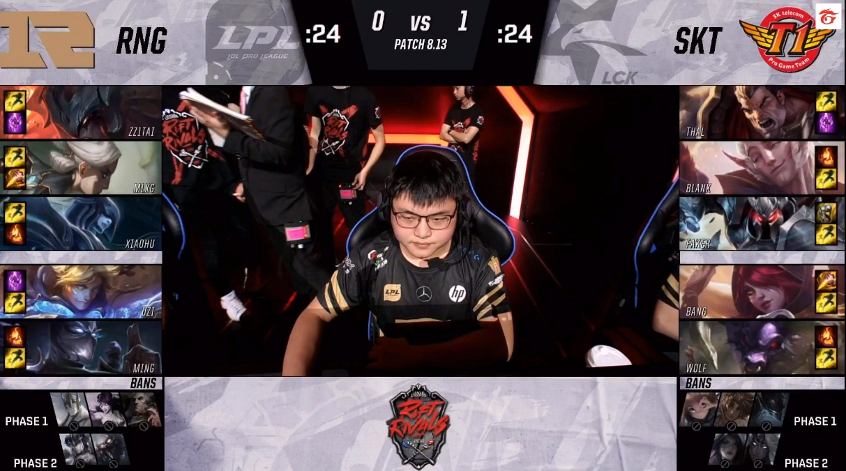 雙方選角。 圖:翻攝自Garena Live 雙方選角。 圖:翻攝自Garena Live