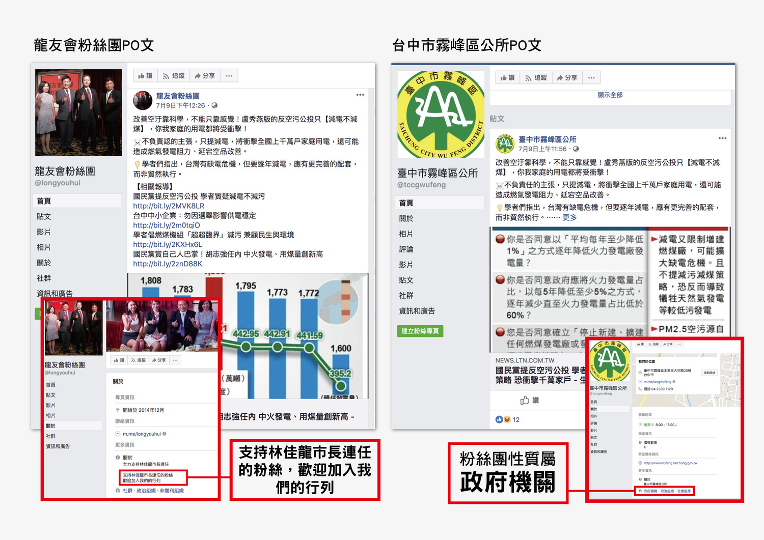 洪孟楷指控,「整個市府都是『龍友會』」,還舉出台中市區公所利用官方粉絲專頁,攻擊盧秀燕與國民黨,要求林佳龍為行政不中立道歉。 圖:洪孟楷提供 洪孟楷指控,「整個市府都是『龍友會』」,還舉出台中市區公所利用官方粉絲專頁,攻擊盧秀燕與國民黨,要求林佳龍為行政不中立道歉。 圖:洪孟楷提供