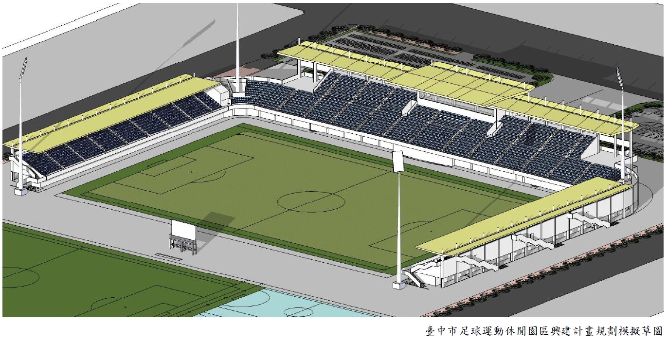 台中市政府斥資新台幣7億5065萬元,在北屯區興建足球園區,預計4年完工。 圖:台中市政府/提供 台中市政府斥資新台幣7億5065萬元,在北屯區興建足球園區,預計4年完工。 圖:台中市政府/提供