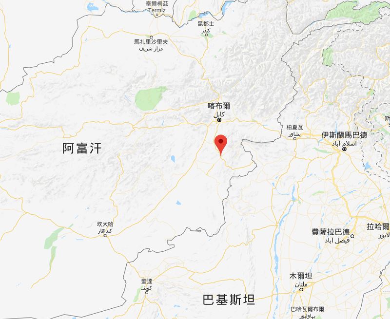 阿富汗帕克提亞省首府加德茲(Gardez)位置。 圖:翻攝Google Map 阿富汗帕克提亞省首府加德茲(Gardez)位置。 圖:翻攝Google Map