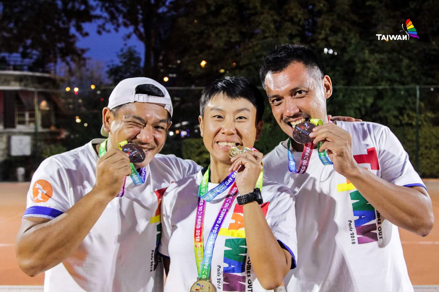 第10屆同志運動會在巴黎舉行,台灣首度組隊參加,總成績10金5銀3銅,比預期更好,榮譽團長祁家威希望,透過展現運動實力,有利於台灣爭取2026年同運會主辦權。 圖:翻攝自台灣同運會臉書 第10屆同志運動會在巴黎舉行,台灣首度組隊參加,總成績10金5銀3銅,比預期更好,榮譽團長祁家威希望,透過展現運動實力,有利於台灣爭取2026年同運會主辦權。 圖:翻攝自台灣同運會臉書