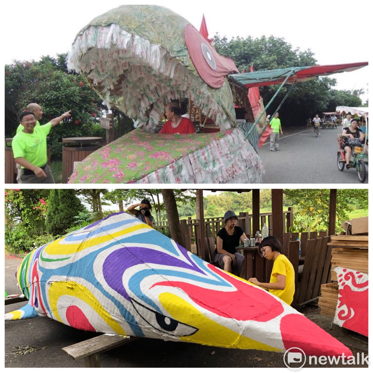 《竹編七彩魚》變身《鐵編彩虹鯊》,將在富岡再度悠遊,在桃園地景藝術節趴趴走。 圖:林昀真/攝 《竹編七彩魚》變身《鐵編彩虹鯊》,將在富岡再度悠遊,在桃園地景藝術節趴趴走。 圖:林昀真/攝