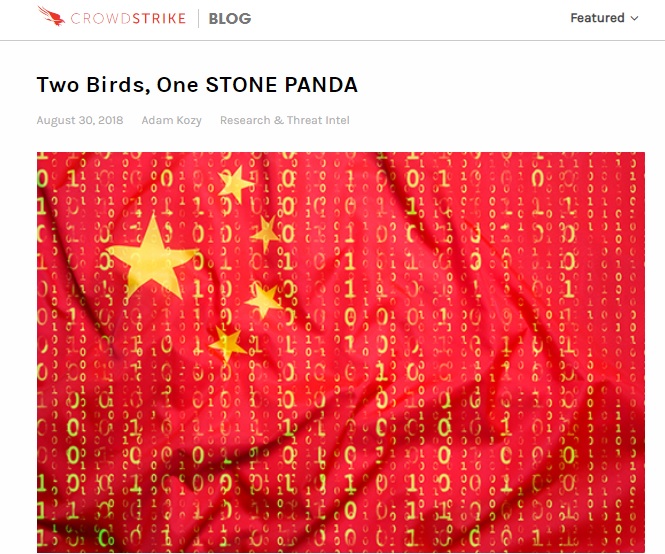 追蹤中國駭客行動的資安公司CrowdStrike Inc.今年8月底在一則部落格貼文中,認可「入侵真相」關於APT10的大部分報告內容。 圖:翻攝CrowdStrike網站 追蹤中國駭客行動的資安公司CrowdStrike Inc.今年8月底在一則部落格貼文中,認可「入侵真相」關於APT10的大部分報告內容。 圖:翻攝CrowdStrike網站