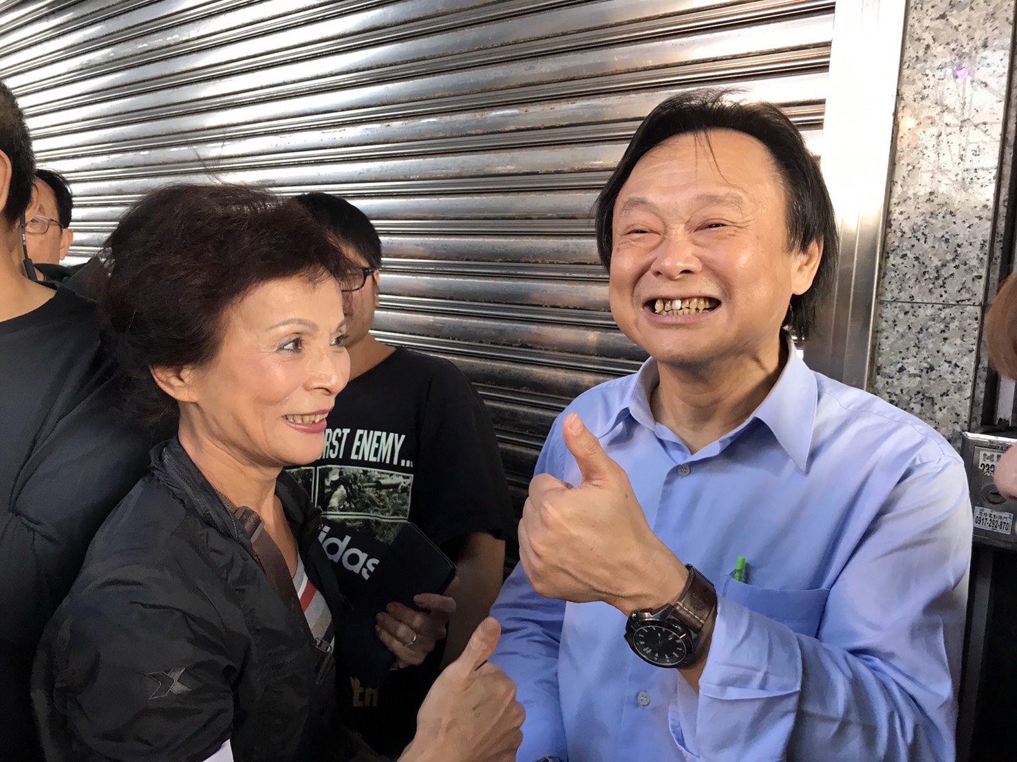 台北市議員王世堅驚現活動現場。 圖:朱蒲青/攝 台北市議員王世堅驚現活動現場。 圖:朱蒲青/攝