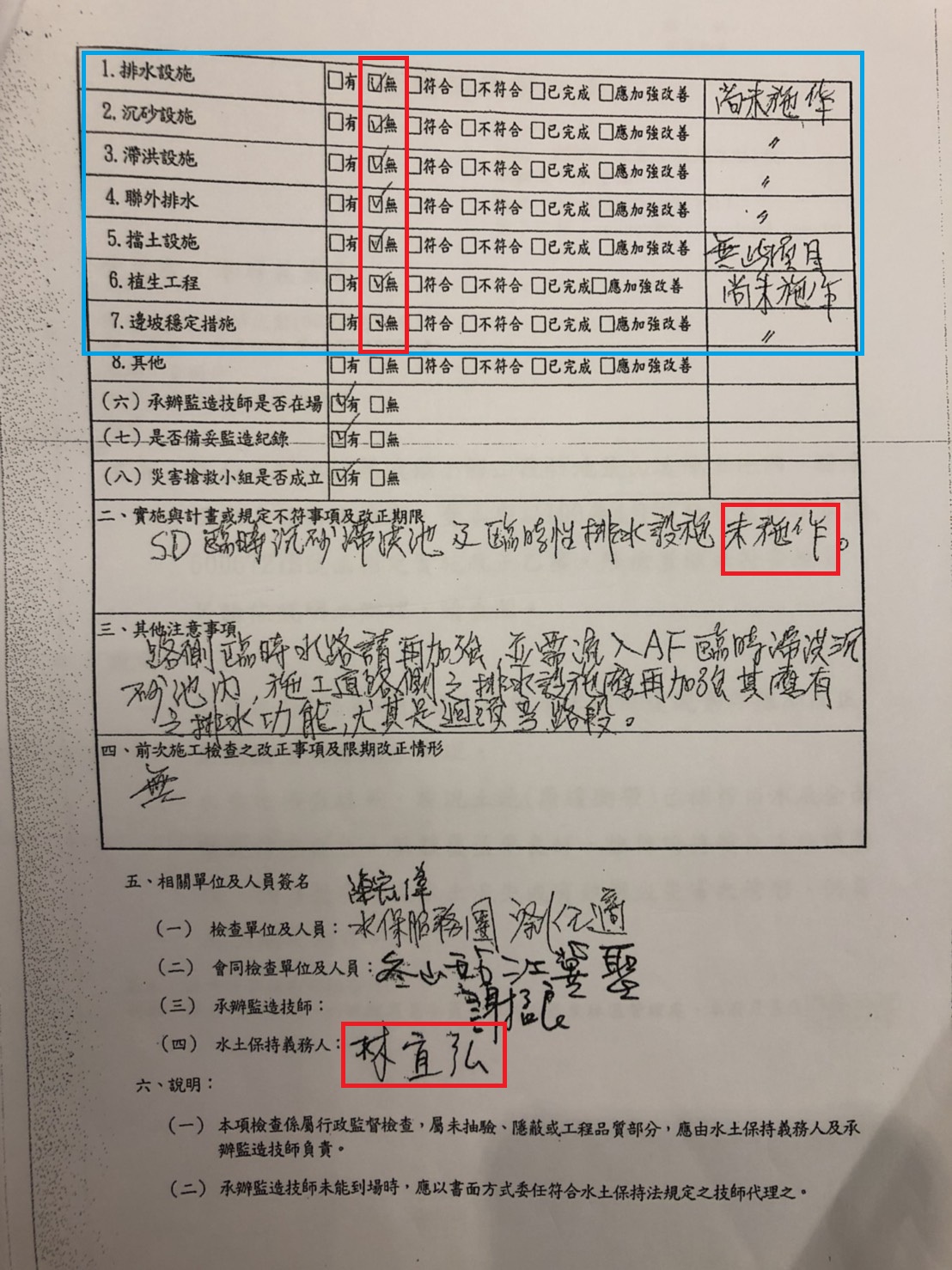 水土保持施工監督檢查紀錄(2) 圖:陳亭妃立委辦公室提供 水土保持施工監督檢查紀錄(2) 圖:陳亭妃立委辦公室提供