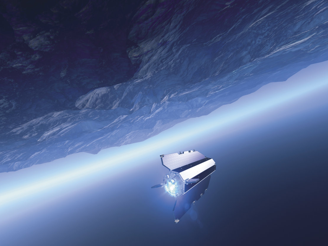 歐洲太空總署的衛星重力場和穩態海洋環流探測器(GOCE),繞著地球軌道運行了4年多,搜集大量數據。 圖:翻攝歐洲太空總署 歐洲太空總署的衛星重力場和穩態海洋環流探測器(GOCE),繞著地球軌道運行了4年多,搜集大量數據。 圖:翻攝歐洲太空總署