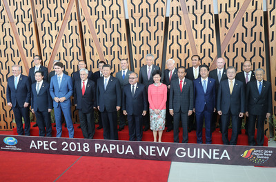 Representatives of the Economic Conference and Economic Cooperation of 2018 in Asia (Asia-Pacific) (APEC) spoke on May 17 in Port Mosby, New Guinea, Papua New Guinea. Leaders of Zhang Zhongmou (lat 4) were featured in a & # 39; Singer with Prime Minister Singapore Lee Hsien Loong (Following right 5), Thai Prime Minister, Prayut Chan-O-Cha (lat 3).