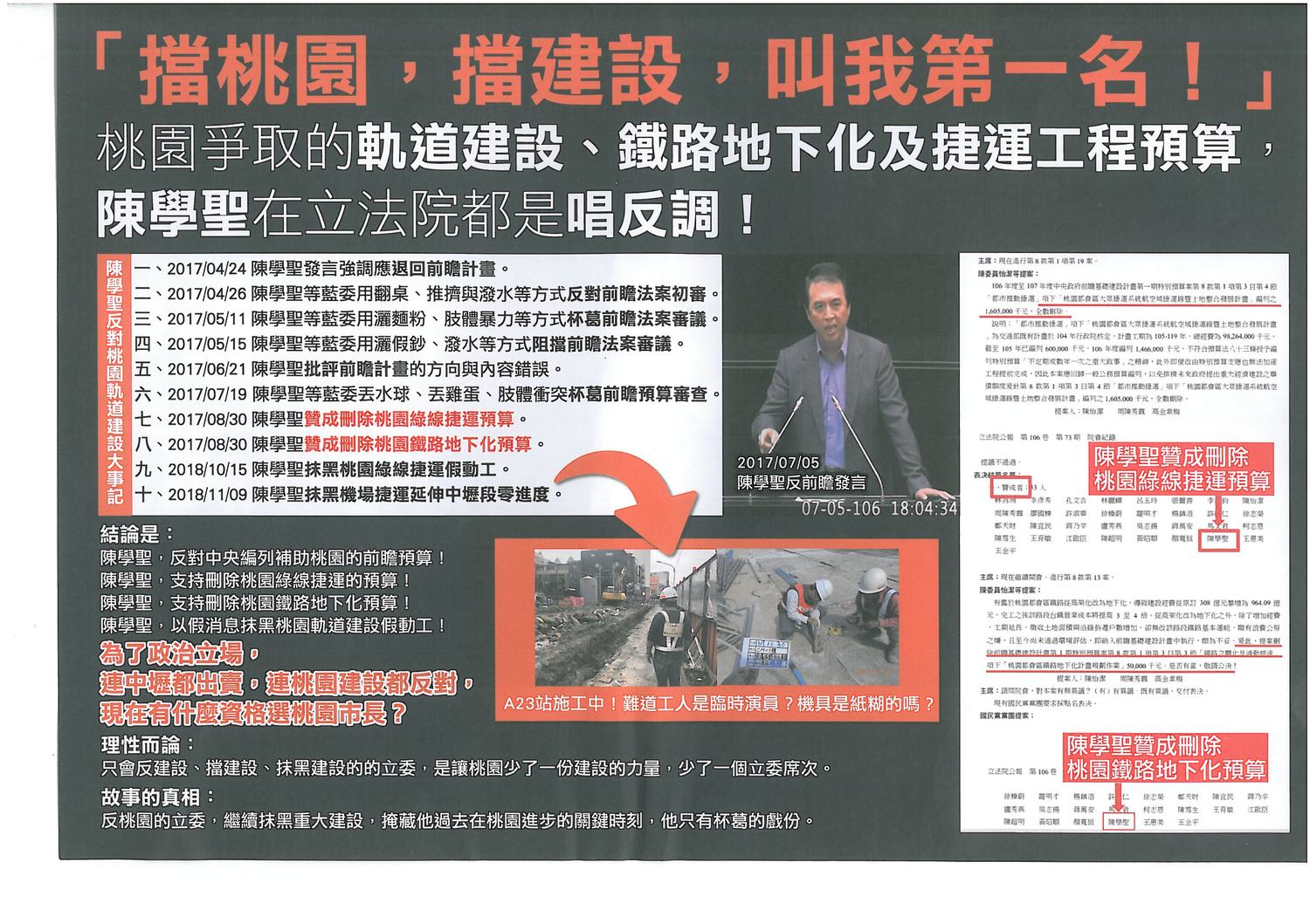 陳學聖砲轟民進黨政府從中央到地方完全愧對台灣鄉親,前瞻計畫的8800億預算也是充滿政策算計,以包裹式的方法將所有預算一併送出強行通過,是對民主政治一大羞辱。 圖:陳學聖競選辦公室/提供 陳學聖砲轟民進黨政府從中央到地方完全愧對台灣鄉親,前瞻計畫的8800億預算也是充滿政策算計,以包裹式的方法將所有預算一併送出強行通過,是對民主政治一大羞辱。 圖:陳學聖競選辦公室/提供