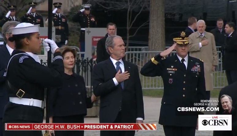 前總統小布希(George W. Bush)將在儀式上發表悼文。 圖:翻攝Youtube 前總統小布希(George W. Bush)將在儀式上發表悼文。 圖:翻攝Youtube