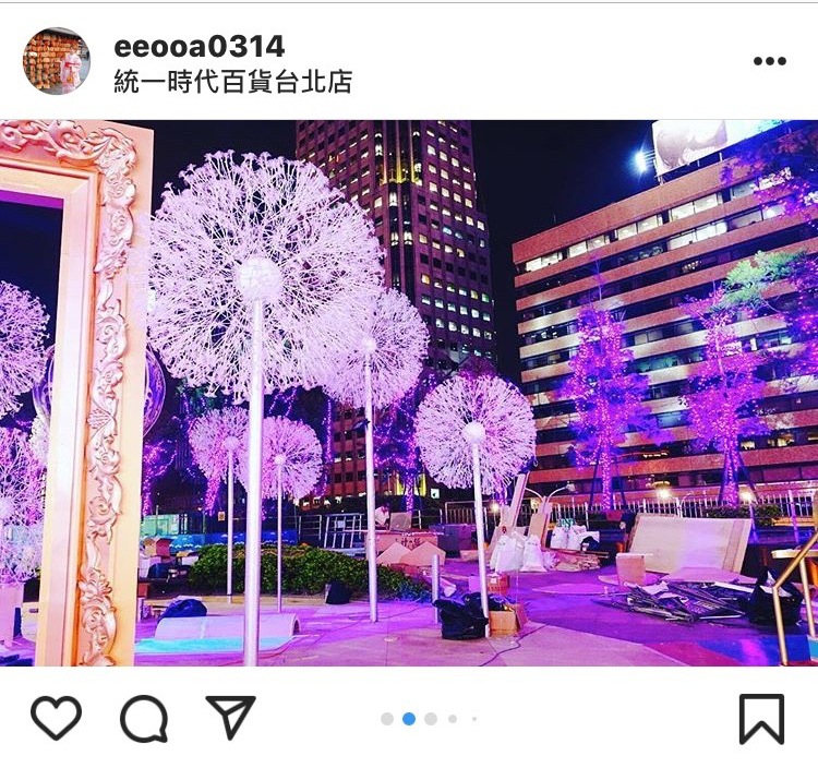 統一時代百貨推出的聖誕裝飾也很吸睛。 圖:翻攝自instagram eeooa0314/開放權限 統一時代百貨推出的聖誕裝飾也很吸睛。 圖:翻攝自instagram eeooa0314/開放權限