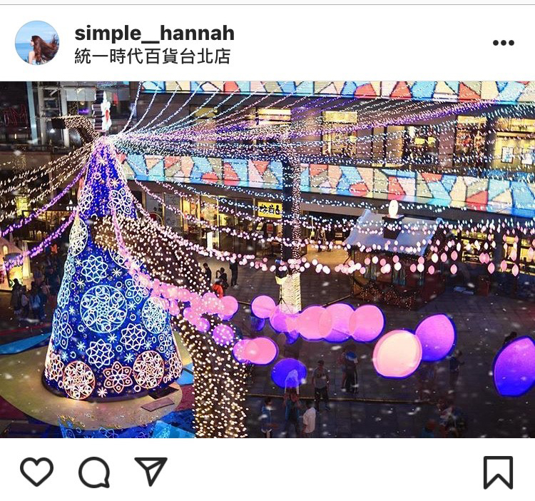 統一時代百貨今年推出的耶誕樹,十分有異國風情。 圖:翻攝自instagram simple__hannah/開放權限 統一時代百貨今年推出的耶誕樹,十分有異國風情。 圖:翻攝自instagram simple__hannah/開放權限