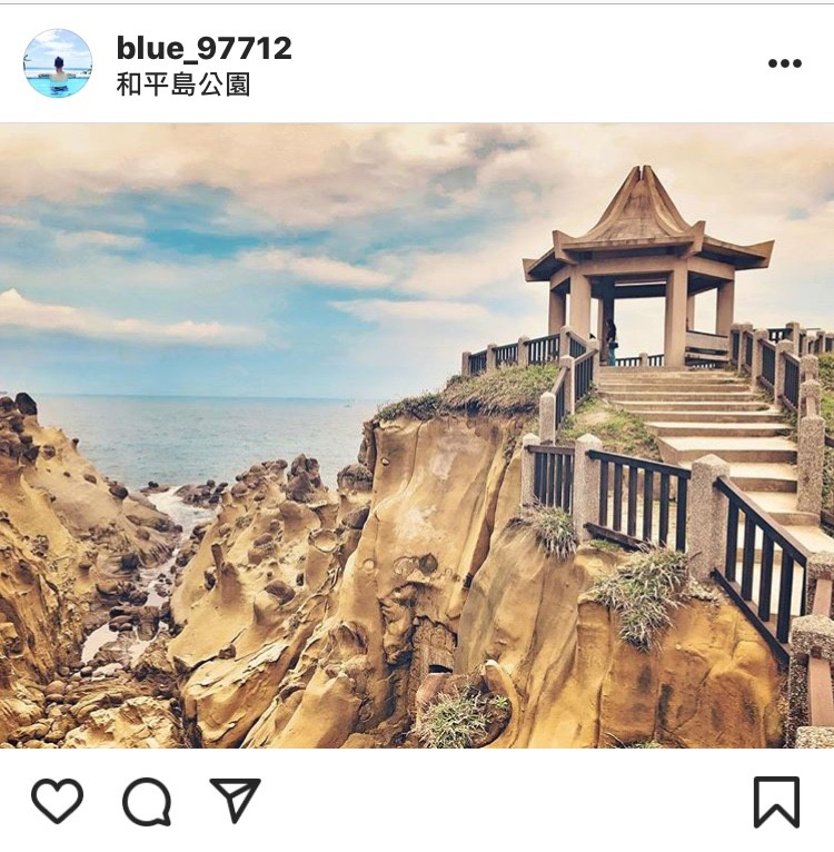 「和平島公園」內有著豐富的海蝕地形。 圖:翻攝自instagram blue_97712/開放權限 「和平島公園」內有著豐富的海蝕地形。 圖:翻攝自instagram blue_97712/開放權限