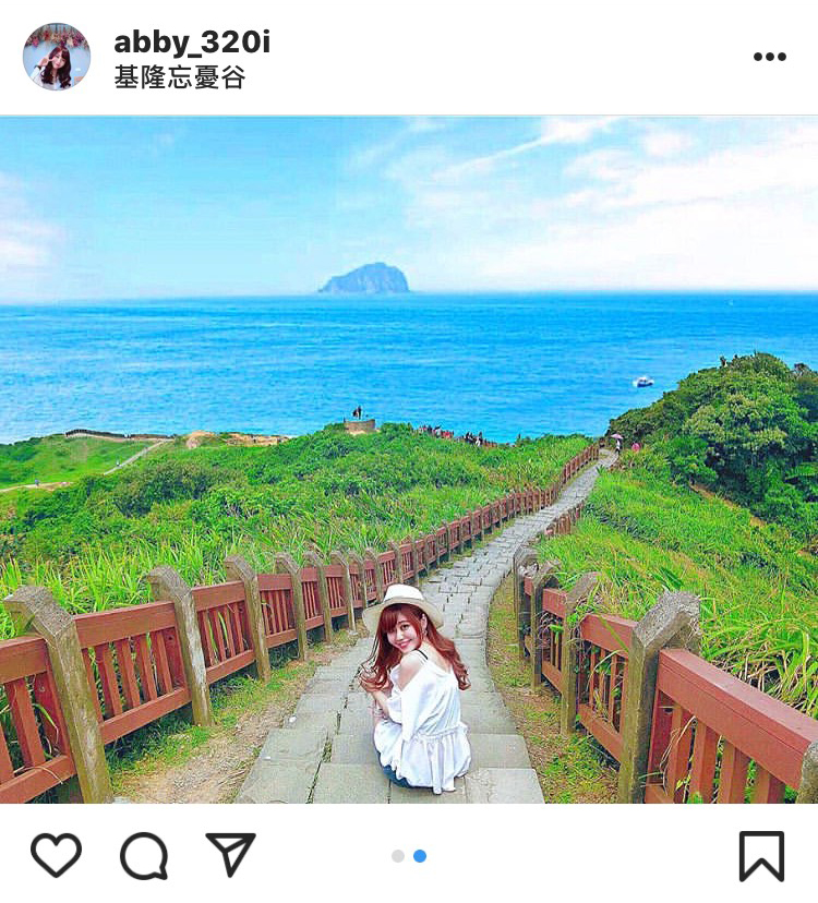 「八斗子望憂谷」湛藍的海景,令人感到心曠神怡。 圖:翻攝自instagram abby_320i/開放權限 「八斗子望憂谷」湛藍的海景,令人感到心曠神怡。 圖:翻攝自instagram abby_320i/開放權限