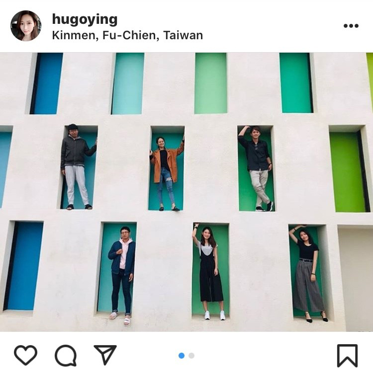 「田埔水庫漸層玻璃窗」是近期熱門的拍照打卡景點。 圖:翻攝自instagram hugoying/開放權限 「田埔水庫漸層玻璃窗」是近期熱門的拍照打卡景點。 圖:翻攝自instagram hugoying/開放權限