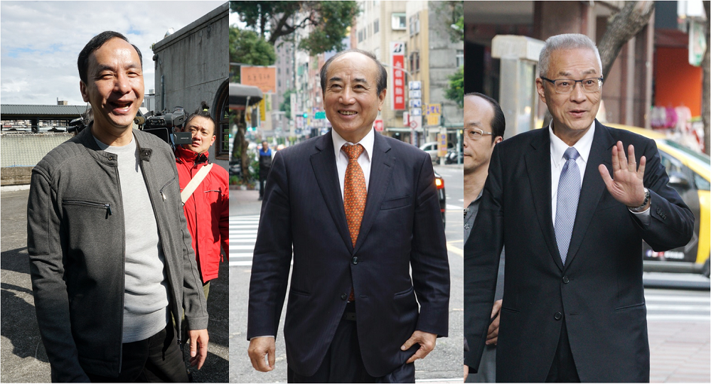 國民黨三顆太陽,左起朱立倫、王金平、吳敦義。 圖:新頭殻合成 國民黨三顆太陽,左起朱立倫、王金平、吳敦義。 圖:新頭殻合成