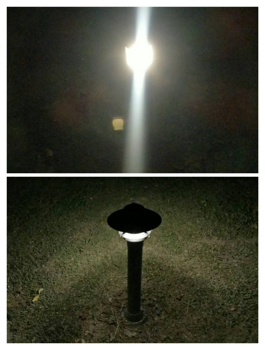為了不受光害影響,小墾丁將園區內的路燈改為星野燈。圖為一般路燈(上)與星野燈(下) 圖:台北市天文協會常務理事劉志安/提供 為了不受光害影響,小墾丁將園區內的路燈改為星野燈。圖為一般路燈(上)與星野燈(下) 圖:台北市天文協會常務理事劉志安/提供