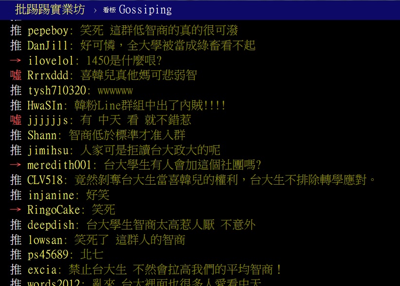 PTT上網友反應。 圖:翻攝PTT PTT上網友反應。 圖:翻攝PTT