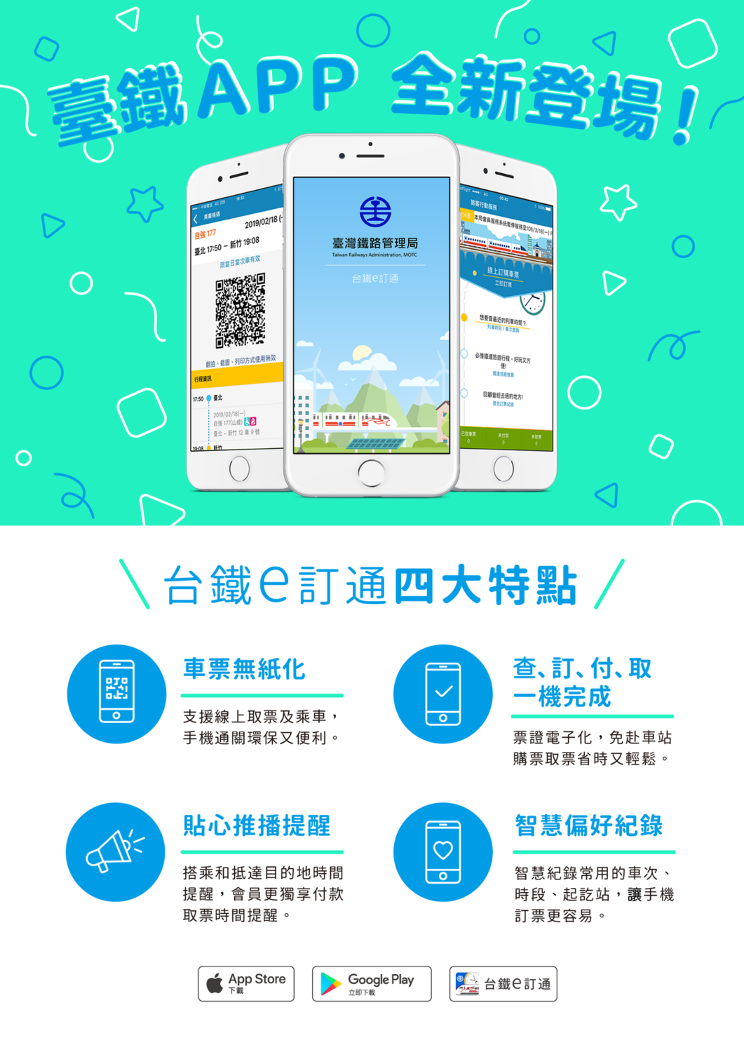 台鐵推出全新系統APP將於明天中午上線。 圖:台鐵/提供 台鐵推出全新系統APP將於明天中午上線。 圖:台鐵/提供