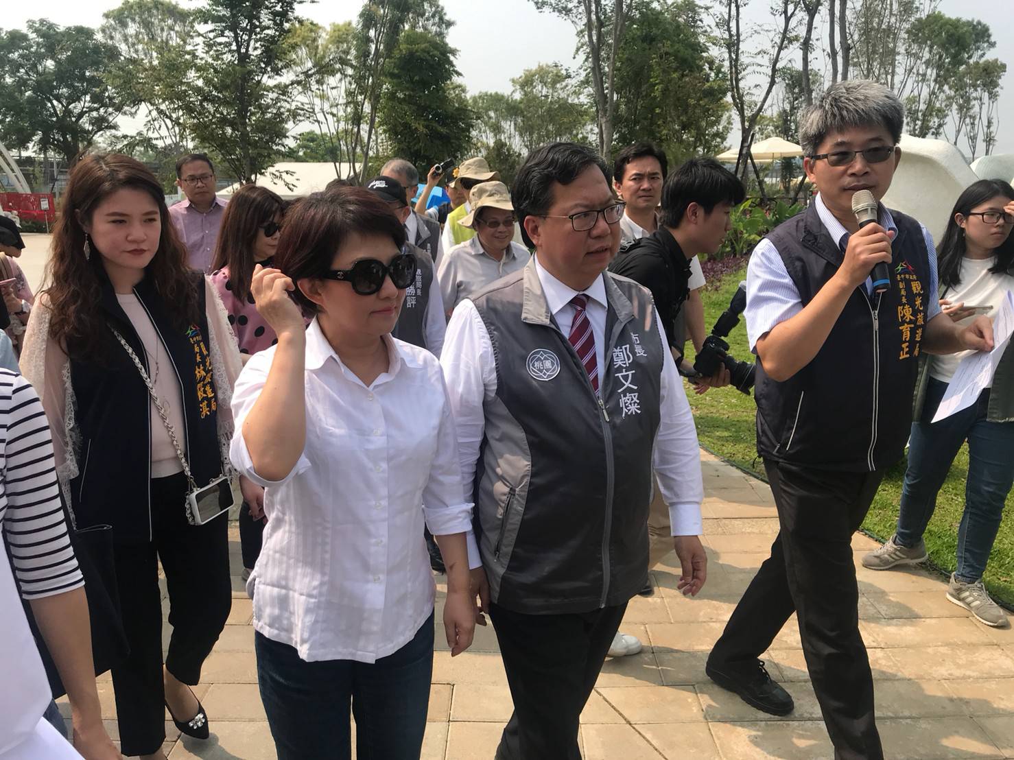 鄭文燦參訪台中花博。 台中市政府/提供 鄭文燦參訪台中花博。 台中市政府/提供