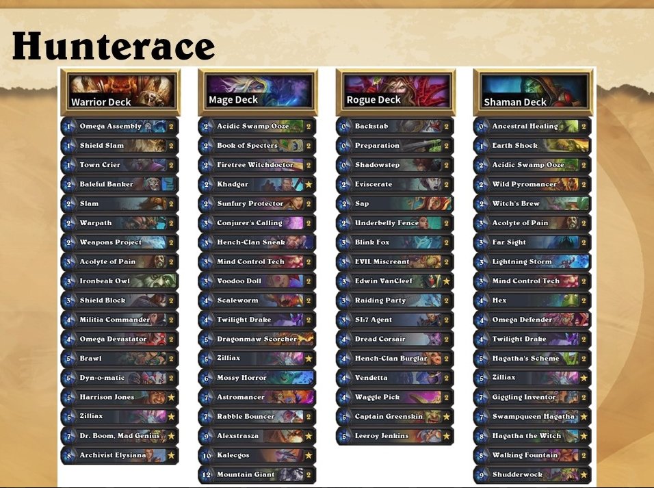 Hunterace:控制戰/咒術法/海盜賊/控制薩 Hunterace:控制戰/咒術法/海盜賊/控制薩
