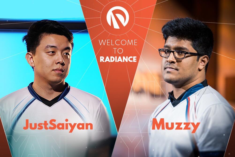 Muzzy日前才剛與JustSaiyan一起轉投Radiance戰隊旗下。
