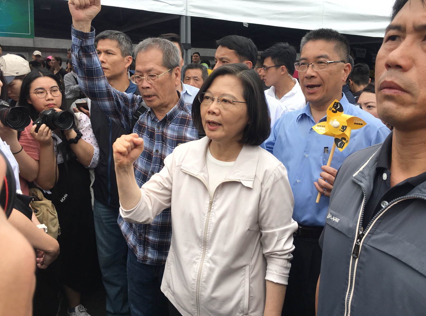 總統蔡英文出席廢核大遊行。 圖:張良一/攝 總統蔡英文出席廢核大遊行。 圖:張良一/攝
