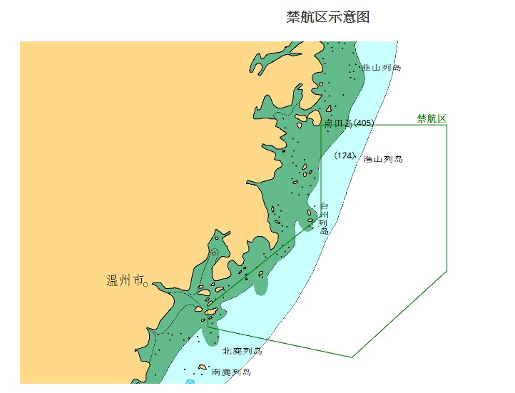 中共浙江省玉環市《玉環新聞網》刊出「禁航禁漁通告」之禁航區示意圖。 圖:翻攝玉環新聞網網頁 中共浙江省玉環市《玉環新聞網》刊出「禁航禁漁通告」之禁航區示意圖。 圖:翻攝玉環新聞網網頁