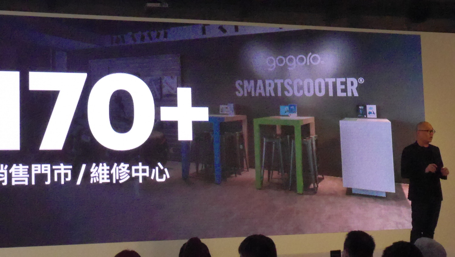 台灣電動車品牌Gogoro創辦人暨執行長陸學森親自發表新車Gogoro 3，同時宣示今年將達到170家銷售、維修中心的目標。圖：葉立斌／攝