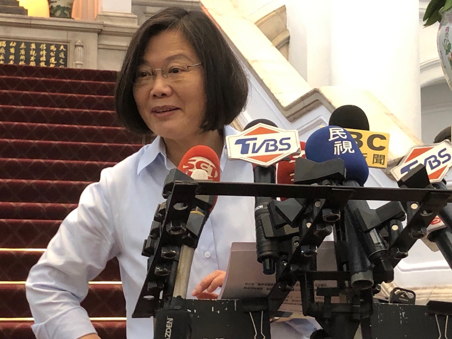 蔡英文總統上午接見「第十四屆 COLLEGE HIGH 全國制霸活動冠軍隊伍」。 圖:趙婉淳/攝 蔡英文總統上午接見「第十四屆 COLLEGE HIGH 全國制霸活動冠軍隊伍」。 圖:趙婉淳/攝