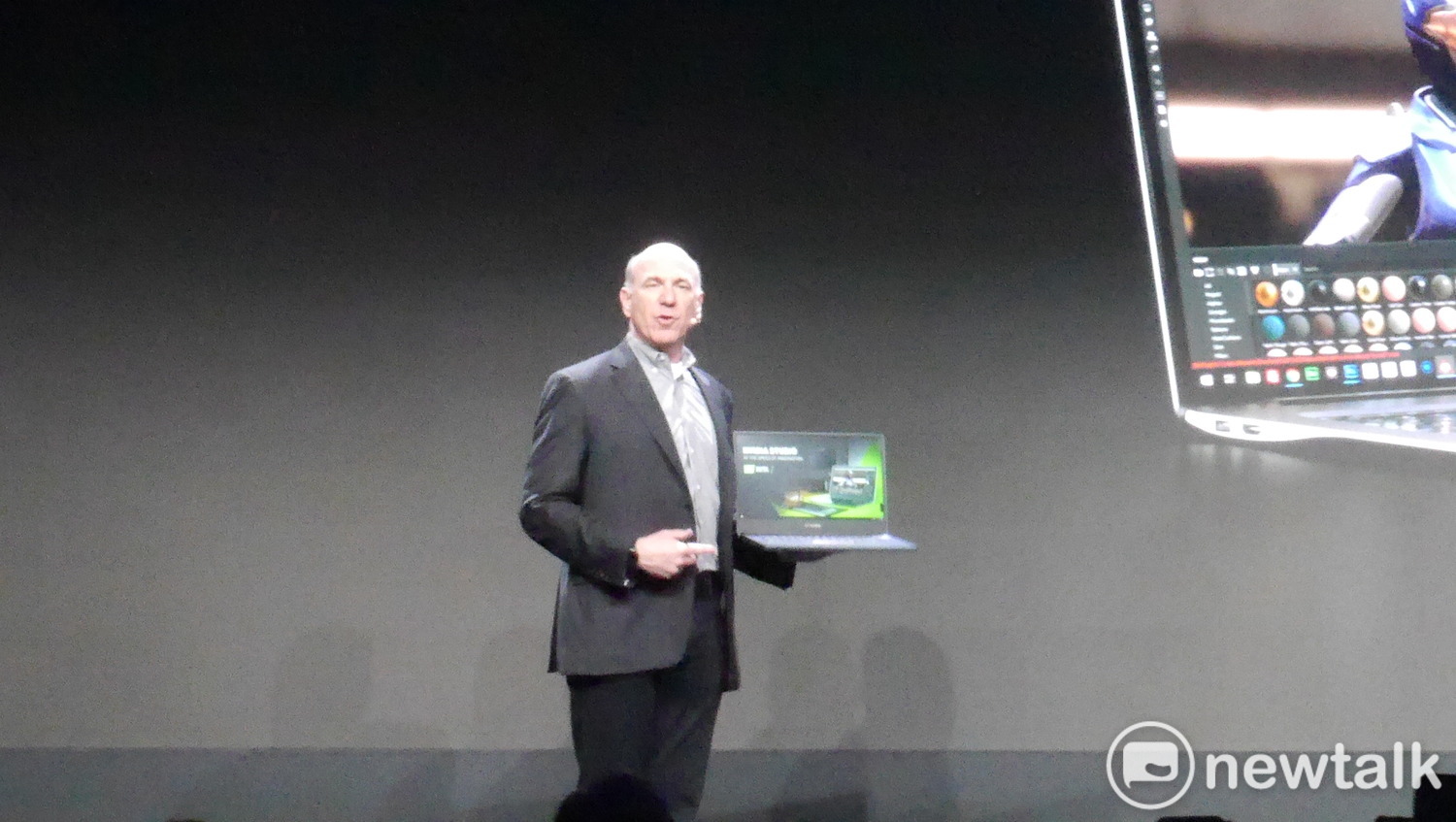 NVIDIA在台北國際電腦展期間發表NVIDIA Studio系列筆電。圖：葉立斌／攝