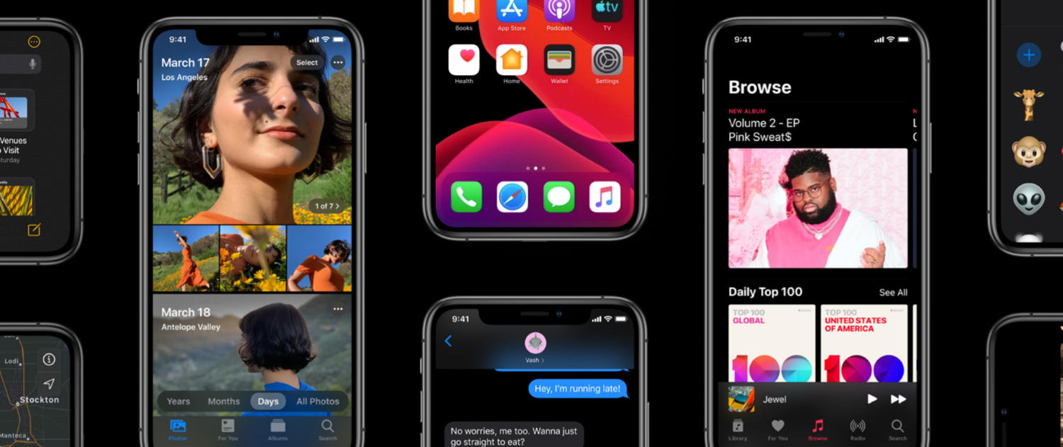 蘋果推出iOS 13,重點功能有黑暗模式。 圖:翻攝官網 蘋果推出iOS 13,重點功能有黑暗模式。 圖:翻攝官網