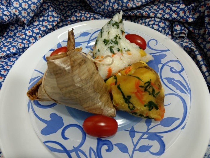 米飯及番薯健康粽。 圖:新北市動保處/提供 米飯及番薯健康粽。 圖:新北市動保處/提供