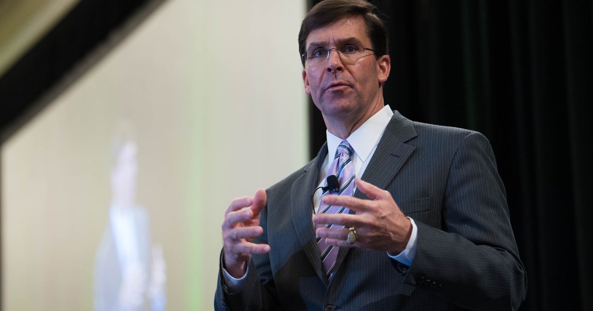 美國國防部長埃斯珀(Mark Esper)。 圖:翻攝美Defense News推特 美國國防部長埃斯珀(Mark Esper)。 圖:翻攝美Defense News推特