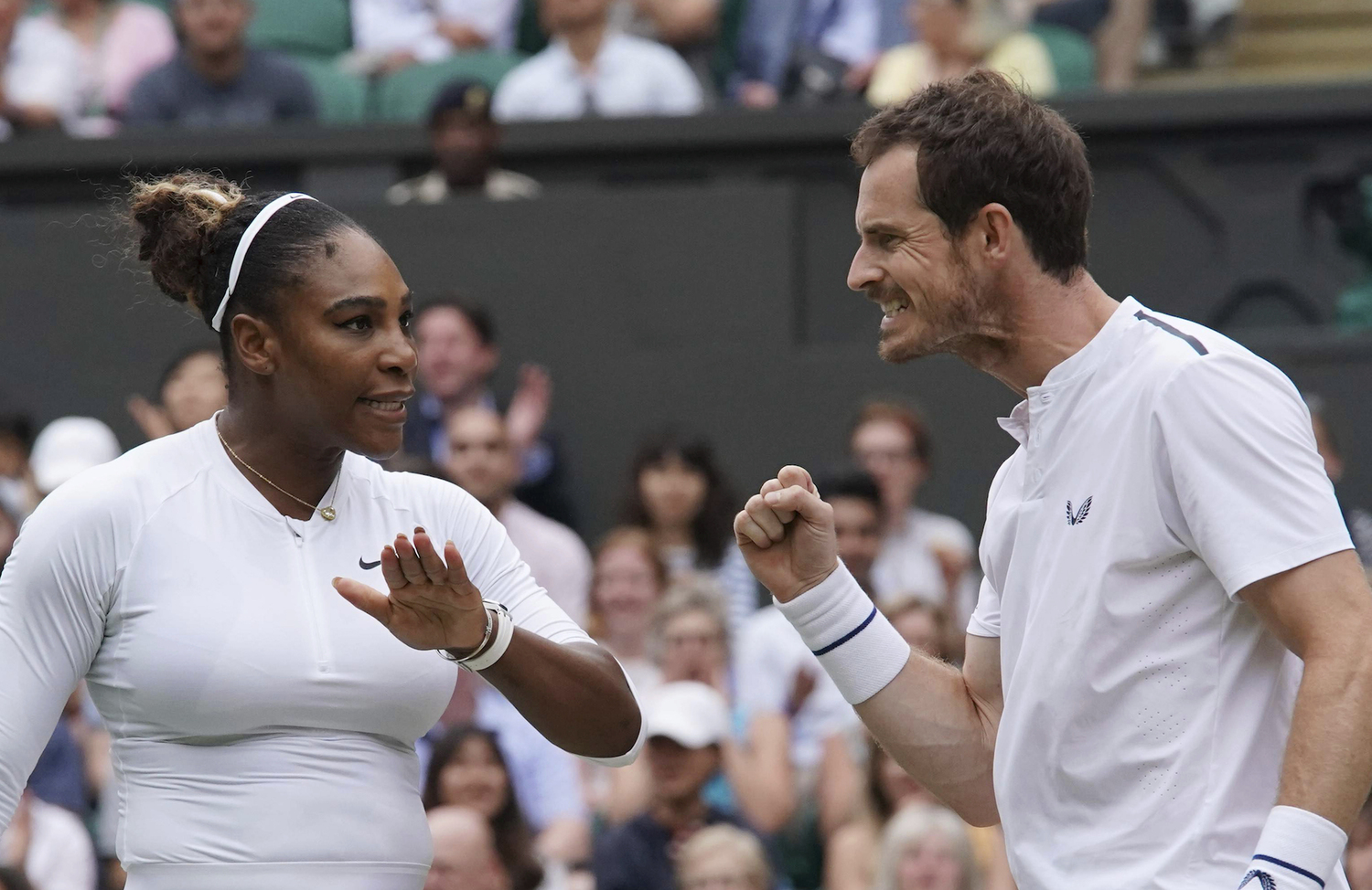 Andy Murray(右)、Serena Williams合拍夢幻混雙。 圖/美聯社/達志影像 Andy Murray(右)、Serena Williams合拍夢幻混雙。 圖/美聯社/達志影像