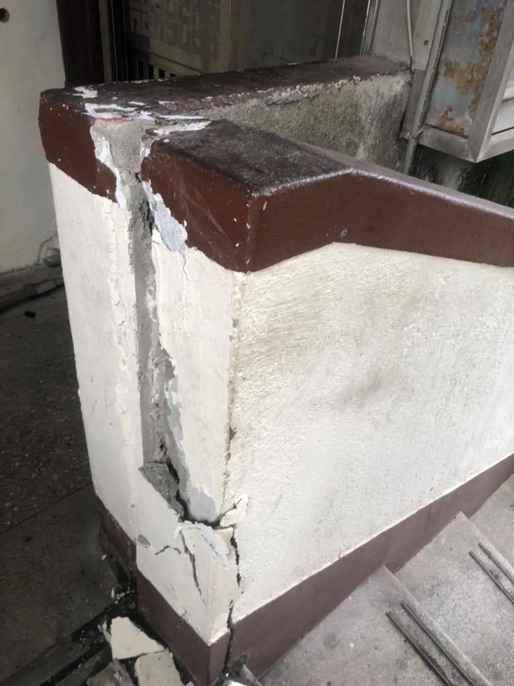 南機場國宅在0808震災後的災損情形。 圖:翻攝郭昭巖粉絲團臉書 南機場國宅在0808震災後的災損情形。 圖:翻攝郭昭巖粉絲團臉書
