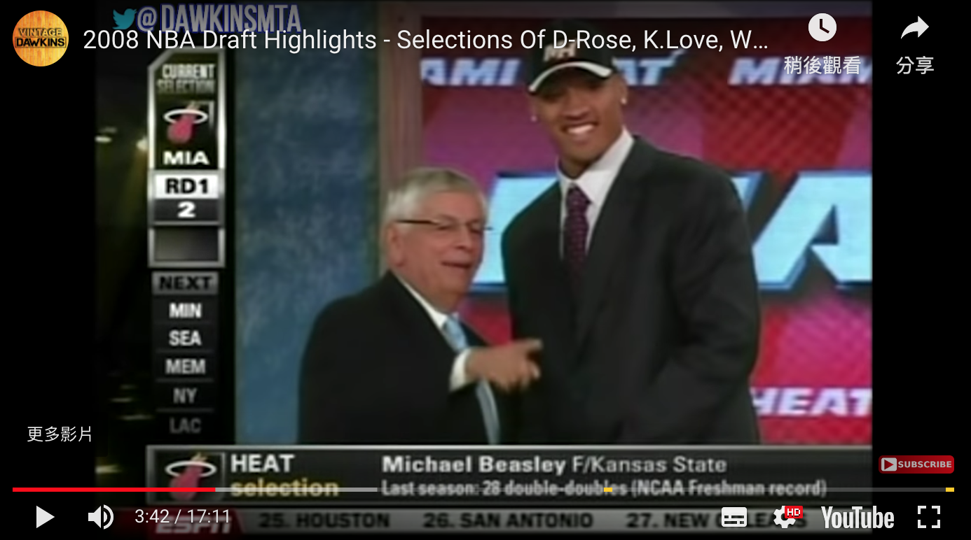 Michael Beasley。 圖/翻攝自YOUTUBE Michael Beasley。 圖/翻攝自YOUTUBE
