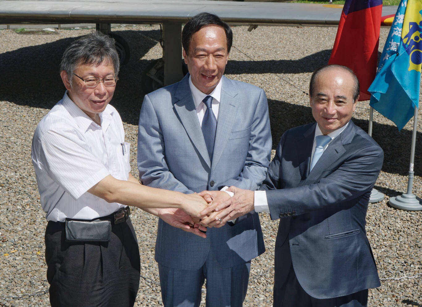 柯文哲、郭台銘、王金平3人首次公開會面，備受各界關注。   圖：張良一/攝（資料照片）