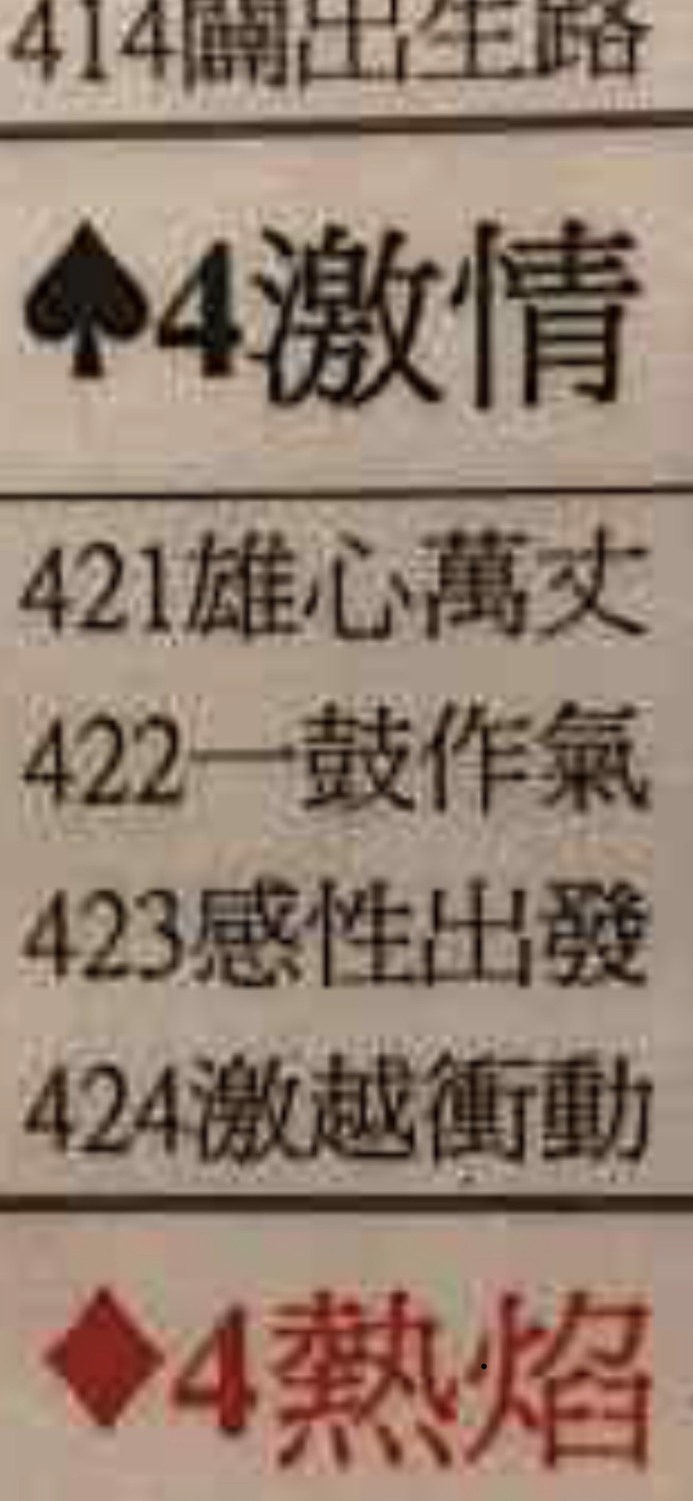 郭台銘抽到「黑桃四」。 圖:郭台銘辦公室 / 提供 郭台銘抽到「黑桃四」。 圖:郭台銘辦公室 / 提供