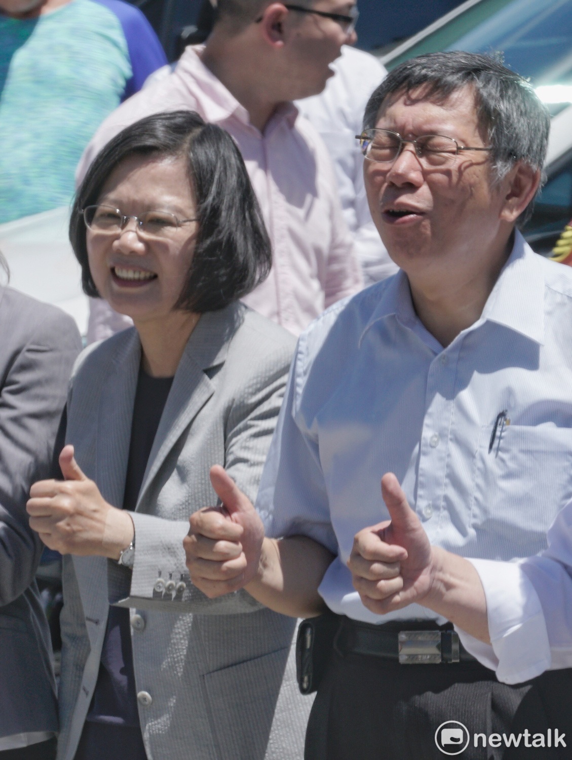 總統蔡英文(左)今日與台北市長柯文哲(右)今日互動相當冷。 圖:張良一 / 攝 總統蔡英文(左)今日與台北市長柯文哲(右)今日互動相當冷。 圖:張良一 / 攝