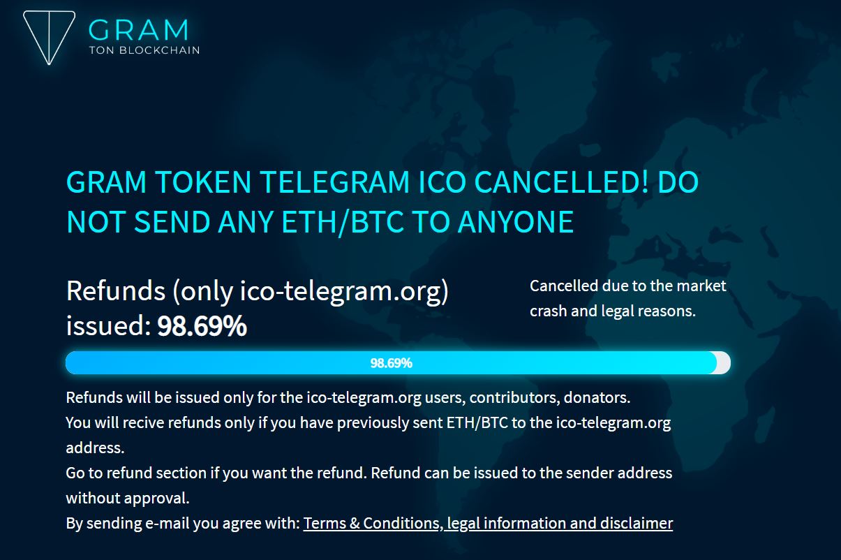 通訊社群軟體Telegram在秘密籌備一年後，預計將在10月底前發行自家加密貨幣「Gram」。（圖：翻攝自TON BLOCKCHAIN）