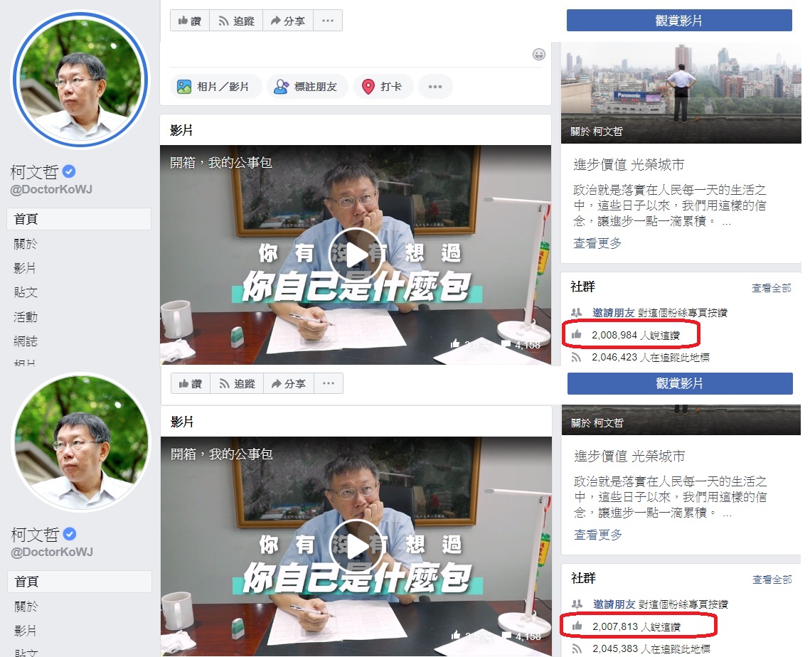 柯文哲一席「那小英是比較不會考試的韓國瑜?陳菊是比較肥的韓國瑜?」,再度引發臉書退讚潮,中午12點半至下午14點半,兩小時便有1200個帳號退讚。 圖:翻攝自柯文哲臉書 柯文哲一席「那小英是比較不會考試的韓國瑜?陳菊是比較肥的韓國瑜?」,再度引發臉書退讚潮,中午12點半至下午14點半,兩小時便有1200個帳號退讚。 圖:翻攝自柯文哲臉書