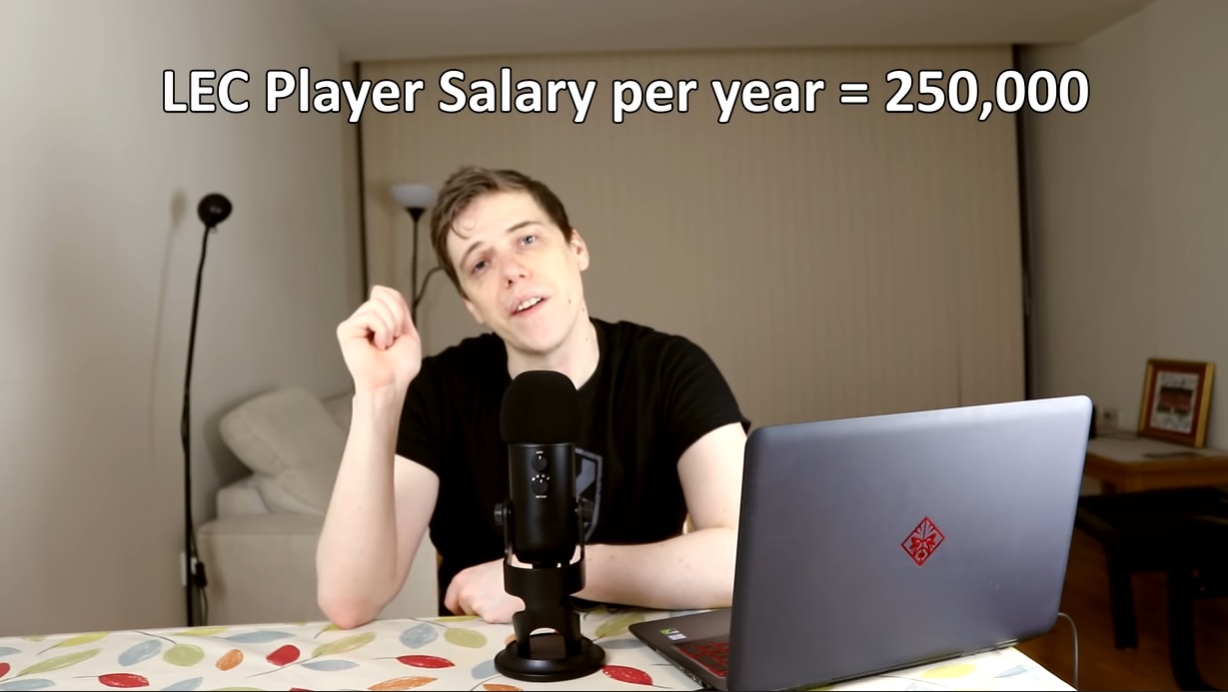 H2K的CEO Richard Wells表示每名LEC先發選手平均年薪約為25萬歐元。 圖:翻攝自Youtube H2K的CEO Richard Wells表示每名LEC先發選手平均年薪約為25萬歐元。 圖:翻攝自Youtube