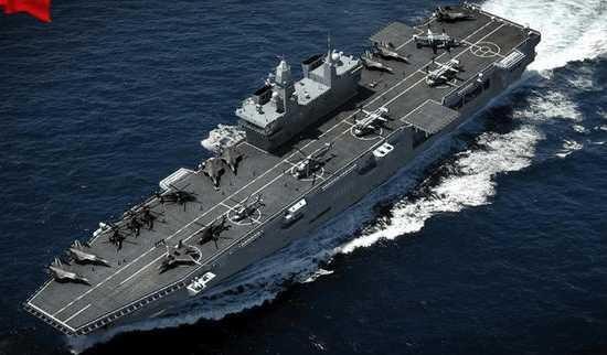中國大陸075型兩棲攻擊艦想像圖。/圖:翻攝新浪軍事 中國大陸075型兩棲攻擊艦想像圖。/圖:翻攝新浪軍事