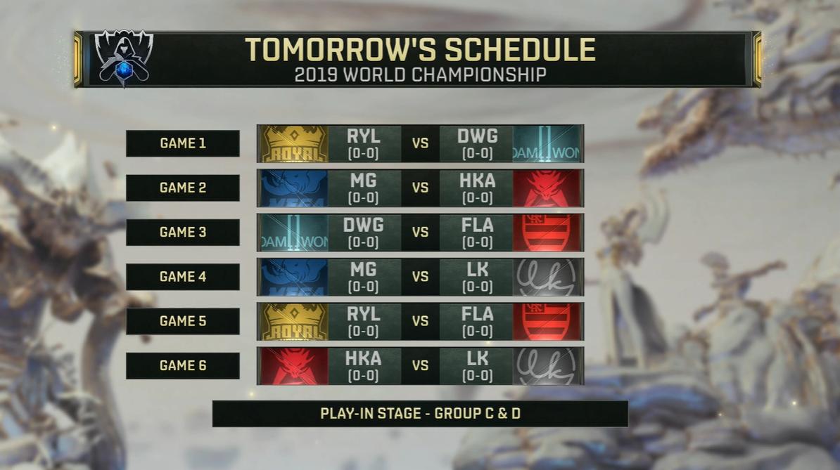 《英雄聯盟》世界賽入圍賽 Day2 賽程 圖:翻攝自 lol esports 推特 《英雄聯盟》世界賽入圍賽 Day2 賽程 圖:翻攝自 lol esports 推特