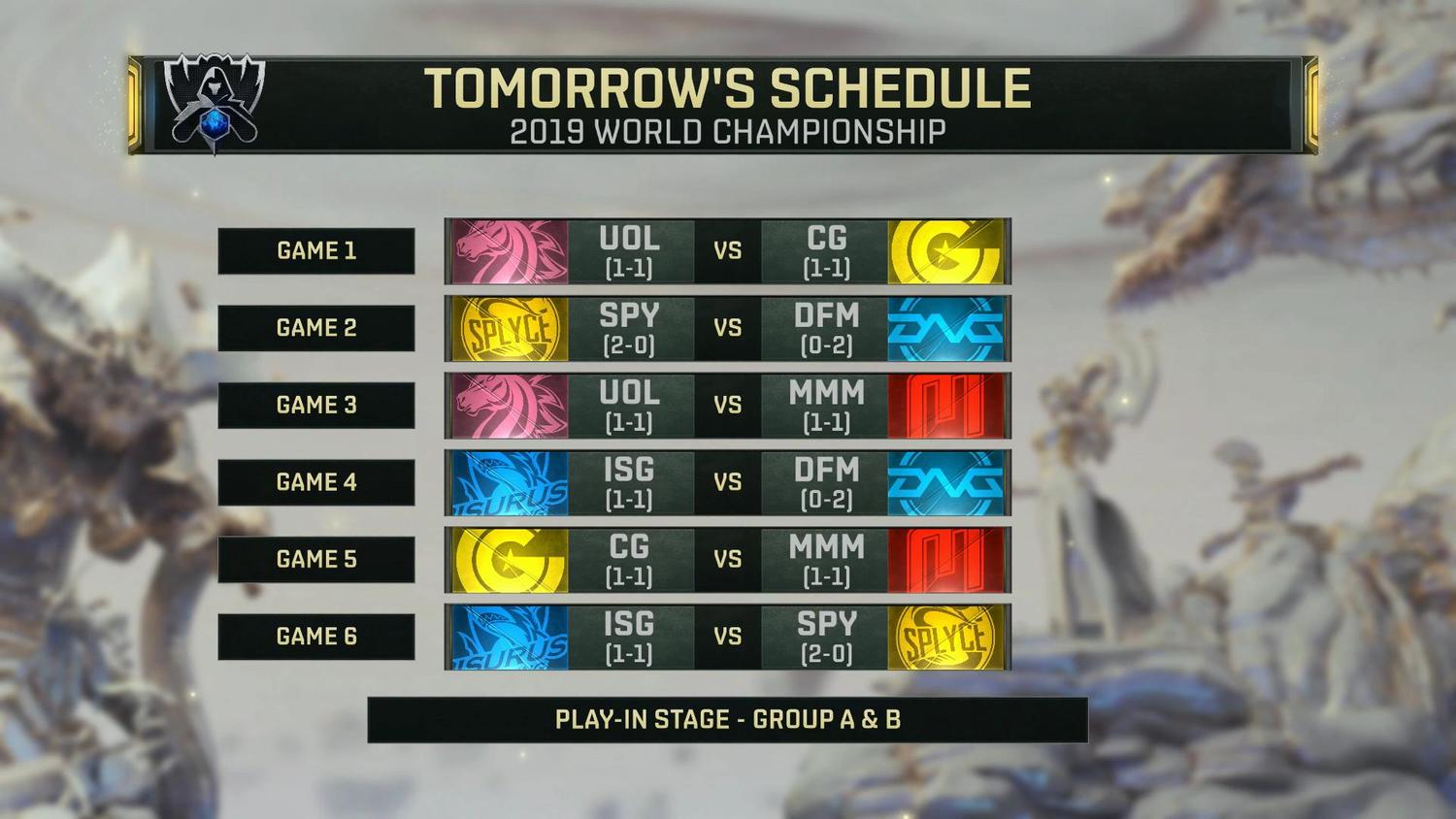 《英雄聯盟》世界賽入圍賽 Day3 賽程 圖:翻攝自 lol esports 推特 《英雄聯盟》世界賽入圍賽 Day3 賽程 圖:翻攝自 lol esports 推特