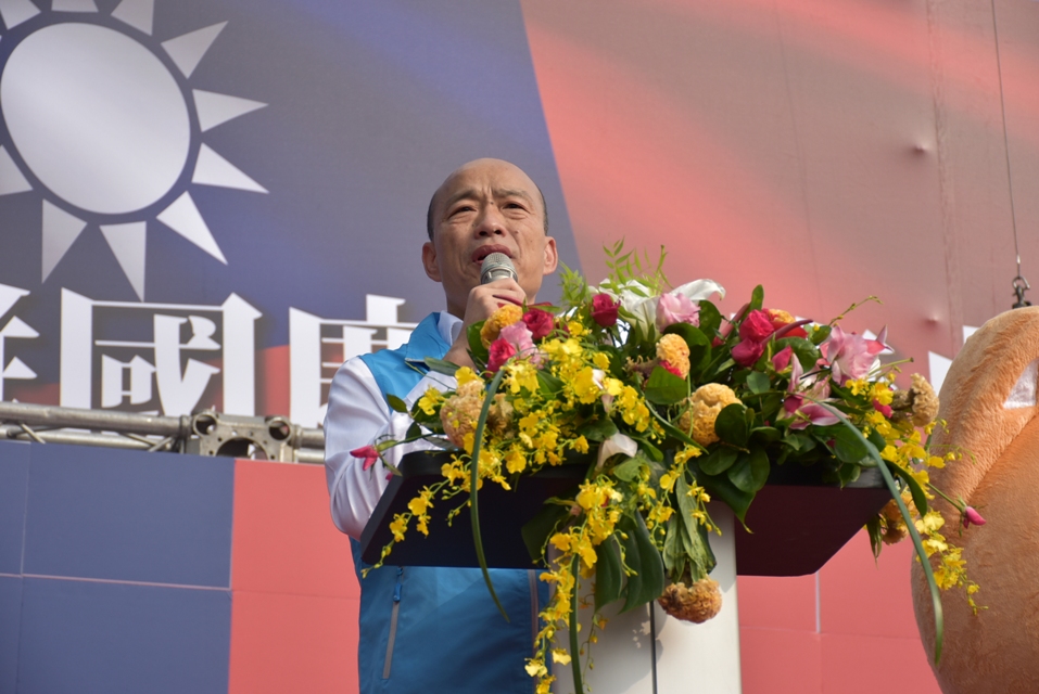韓國瑜演說中強調人民需要的不是亡國感而是安全感。 圖:孫家銘/攝