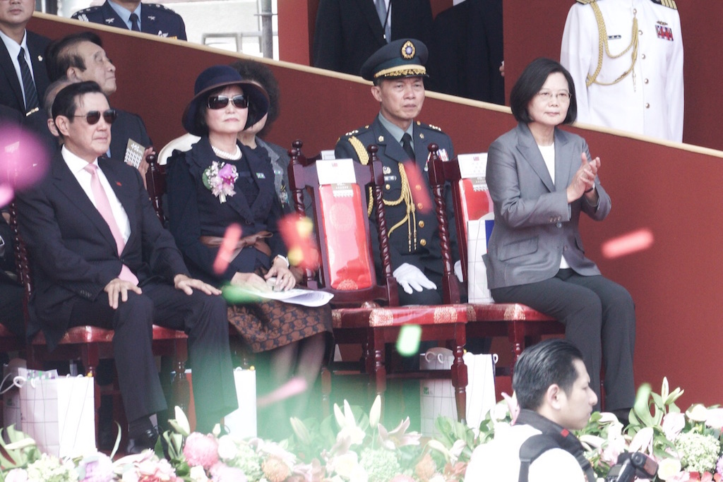 總統蔡英文觀禮情況。 圖:張良一/攝 總統蔡英文觀禮情況。 圖:張良一/攝