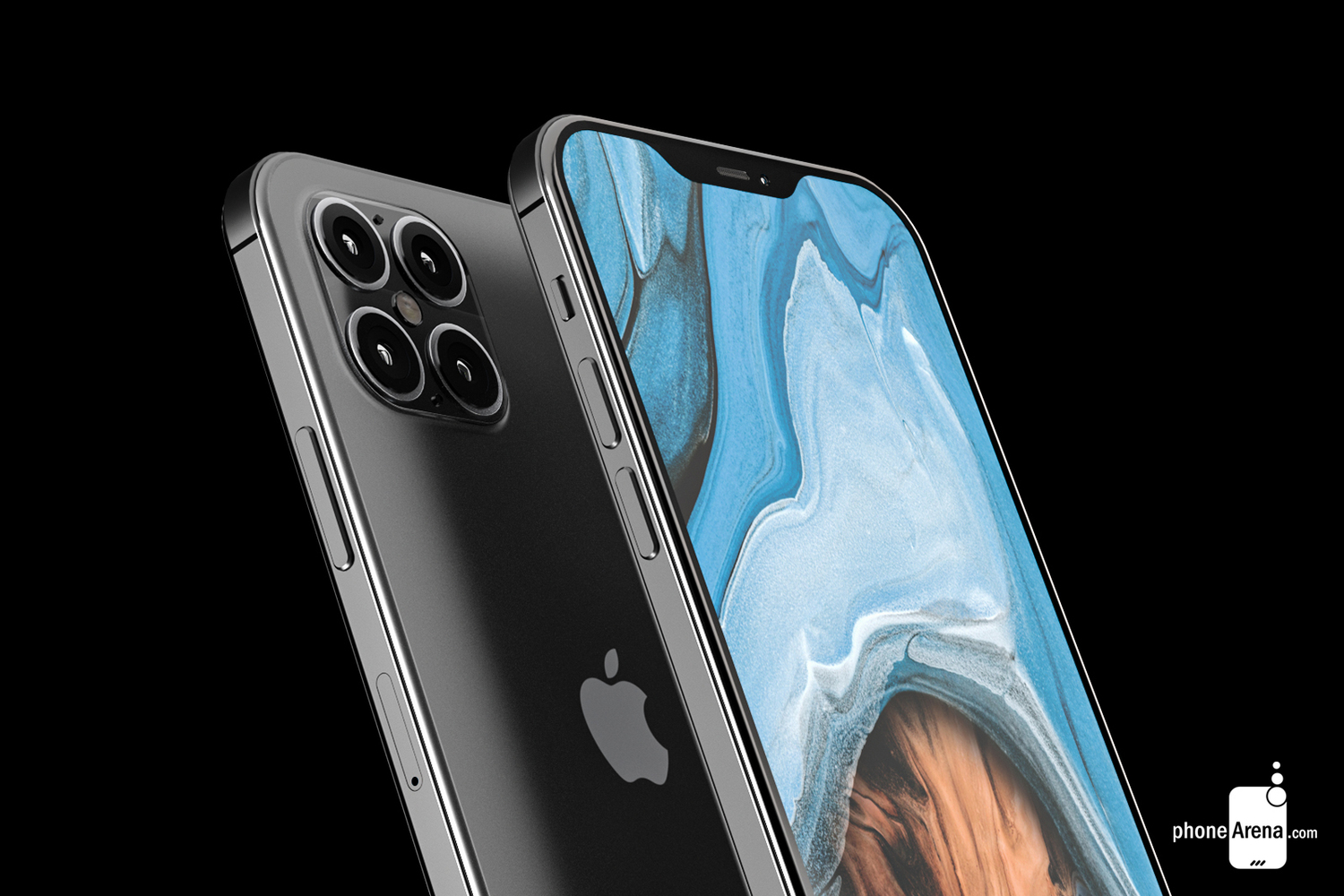據外媒預測,iPhone 12將首次搭載4鏡頭,瀏海螢幕也將大幅縮小。 圖:翻攝自Phonearena 據外媒預測,iPhone 12將首次搭載4鏡頭,瀏海螢幕也將大幅縮小。 圖:翻攝自Phonearena