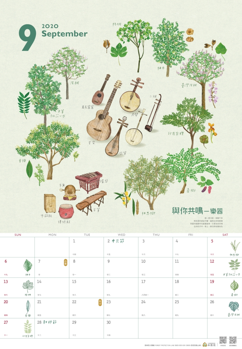 每個月分選取最能代表台灣常民文化的木作器物和它們的樹種介紹。 圖:林務局/提供 每個月分選取最能代表台灣常民文化的木作器物和它們的樹種介紹。 圖:林務局/提供