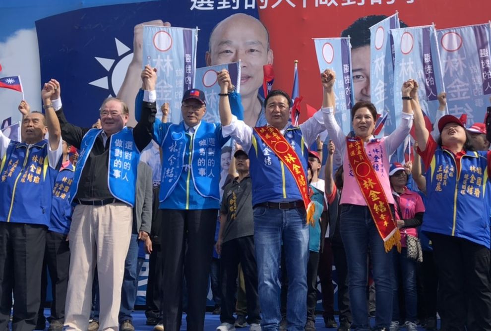 吳敦義今天到土城為林金結站台。 圖:林金結提供 吳敦義今天到土城為林金結站台。 圖:林金結提供